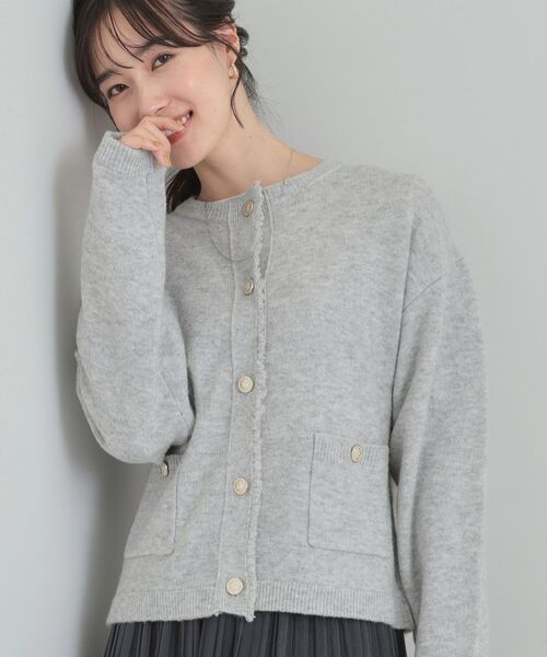 SHOO・LA・RUE / シューラルー カーディガン・ボレロ | 【洗濯機可/S-LL】きちんと感が魅力 ジャケットライクカーディガン(ライトグレー(011))