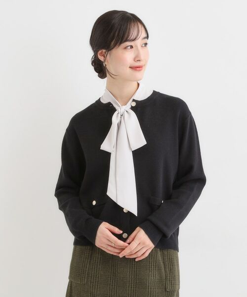 SHOO・LA・RUE / シューラルー カーディガン・ボレロ | 【セットアップ可/洗濯機可】もちもちタッチが心地よい クルーネックカーディガン | 詳細1