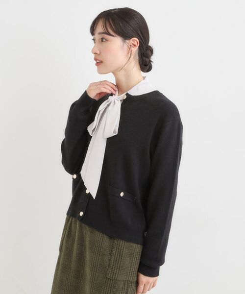 SHOO・LA・RUE / シューラルー カーディガン・ボレロ | 【セットアップ可/洗濯機可】もちもちタッチが心地よい クルーネックカーディガン | 詳細2