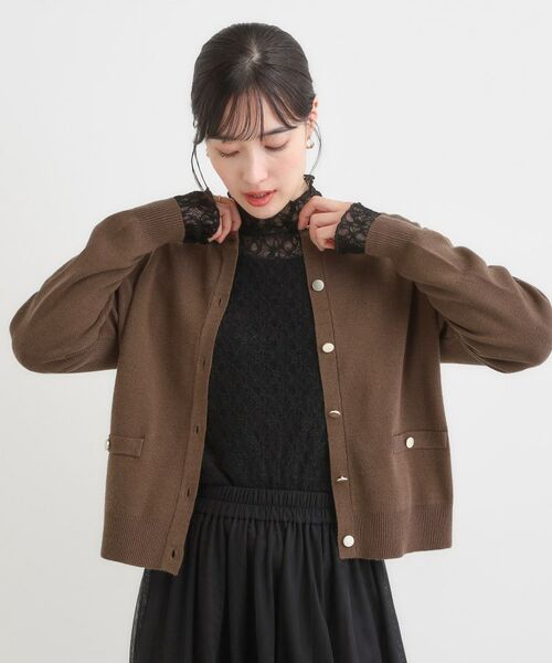 SHOO・LA・RUE / シューラルー カーディガン・ボレロ | 【セットアップ可/洗濯機可】もちもちタッチが心地よい クルーネックカーディガン | 詳細5