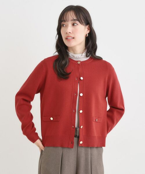 SHOO・LA・RUE / シューラルー カーディガン・ボレロ | 【セットアップ可/洗濯機可】もちもちタッチが心地よい クルーネックカーディガン | 詳細9
