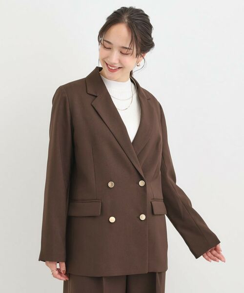 SHOO・LA・RUE / シューラルー テーラードジャケット | 【洗える/S-LL/セットアップ可】カジュアルからきれいめまで ダブルジャケット | 詳細1