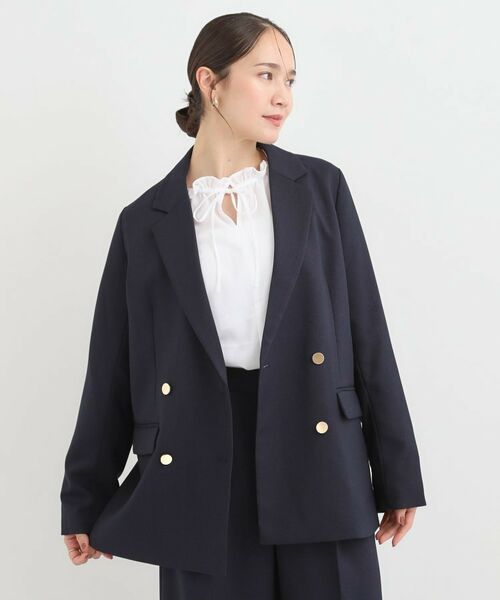 SHOO・LA・RUE / シューラルー テーラードジャケット | 【洗える/S-LL/セットアップ可】カジュアルからきれいめまで ダブルジャケット | 詳細5