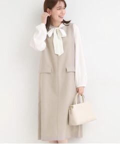 SHOO・LA・RUE / シューラルー ミニ丈・ひざ丈ワンピース | 【S-LL】ウール調スキッパージャンスカ