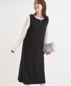 SHOO・LA・RUE / シューラルー ミニ丈・ひざ丈ワンピース | 【S-LL】ウール調スキッパージャンスカ