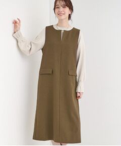 SHOO・LA・RUE / シューラルー ミニ丈・ひざ丈ワンピース | 【S-LL】ウール調スキッパージャンスカ