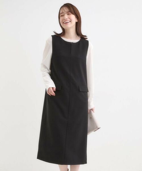 SHOO・LA・RUE / シューラルー ミニ丈・ひざ丈ワンピース | 【S-LL】ウール調スキッパージャンスカ | 詳細5