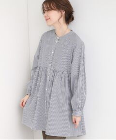 SHOO・LA・RUE / シューラルー チュニック | 【S-LL】自然に体型カバー 切り替えギャザーチュニックシャツ