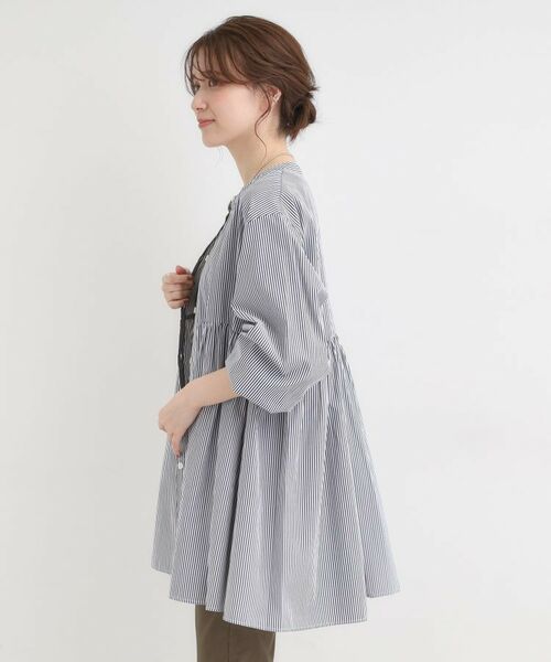 SHOO・LA・RUE / シューラルー チュニック | 【S-LL】自然に体型カバー 切り替えギャザーチュニックシャツ | 詳細6