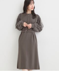 SHOO・LA・RUE / シューラルー ミニ丈・ひざ丈ワンピース | 【S-LL】お袖チュールレース切り替えワンピース