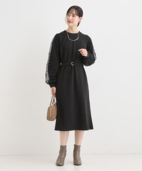 SHOO・LA・RUE / シューラルー ミニ丈・ひざ丈ワンピース | 【S-LL】お袖チュールレース切り替えワンピース | 詳細5