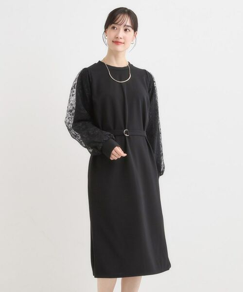 SHOO・LA・RUE / シューラルー ミニ丈・ひざ丈ワンピース | 【S-LL】お袖チュールレース切り替えワンピース | 詳細6