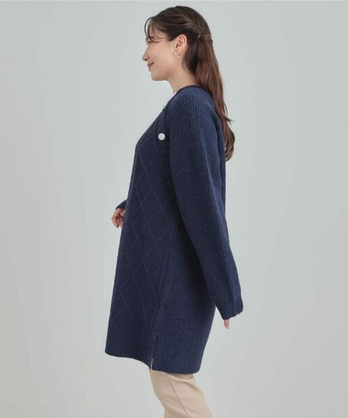 SHOO・LA・RUE / シューラルー ミニ丈・ひざ丈ワンピース | 【着丈選べる】ケーブル柄 ミックスニットワンピース | 詳細19