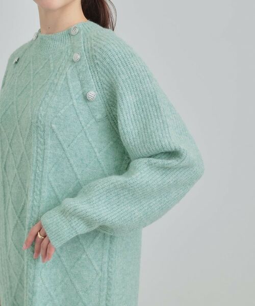 SHOO・LA・RUE / シューラルー ミニ丈・ひざ丈ワンピース | 【着丈選べる】ケーブル柄 ミックスニットワンピース | 詳細30