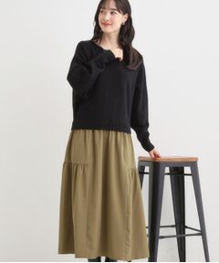 SHOO・LA・RUE / シューラルー ロング・マキシ丈ワンピース | 異素材ドッキングワンピース