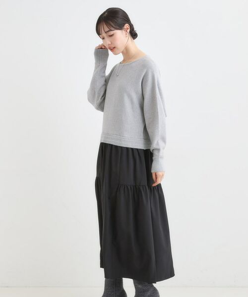 SHOO・LA・RUE / シューラルー ロング・マキシ丈ワンピース | 異素材ドッキングワンピース | 詳細2