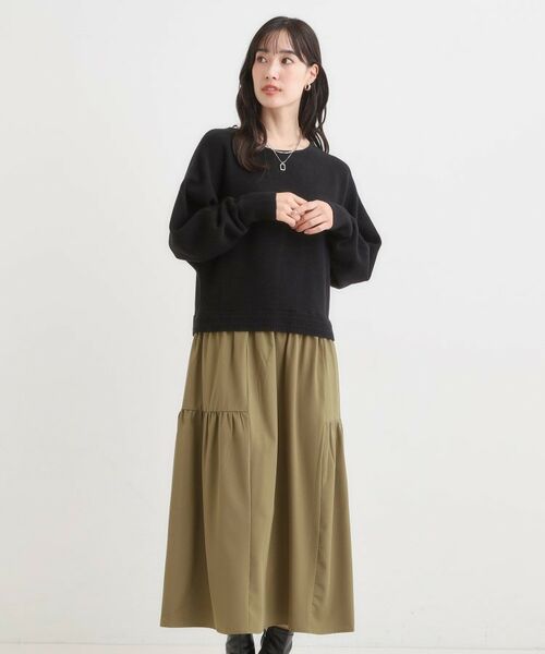 SHOO・LA・RUE / シューラルー ロング・マキシ丈ワンピース | 異素材ドッキングワンピース | 詳細4