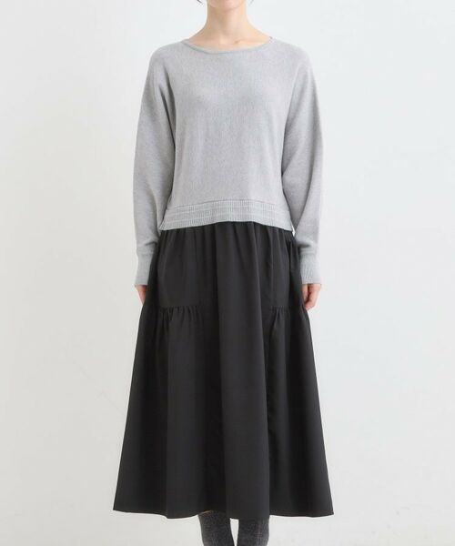 SHOO・LA・RUE / シューラルー ロング・マキシ丈ワンピース | 異素材ドッキングワンピース | 詳細8