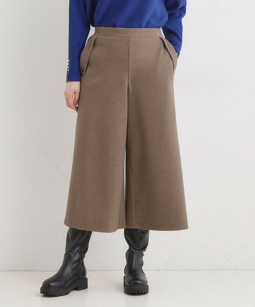 SHOO・LA・RUE / シューラルー ショート・ハーフ・半端丈パンツ | 【洗濯機可/S-LL】美脚見え あったか圧縮ニット ガウチョパンツ | 詳細1