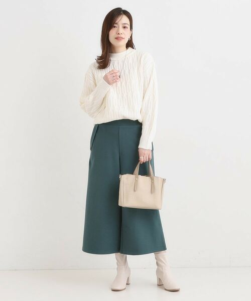 SHOO・LA・RUE / シューラルー ショート・ハーフ・半端丈パンツ | 【洗濯機可/S-LL】美脚見え あったか圧縮ニット ガウチョパンツ | 詳細15