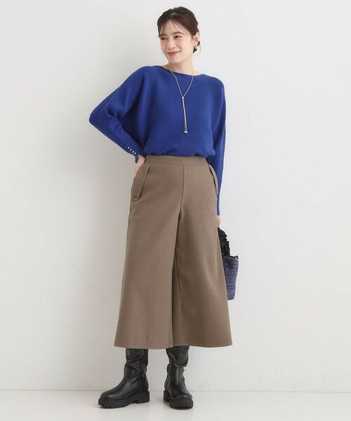 SHOO・LA・RUE / シューラルー ショート・ハーフ・半端丈パンツ | 【洗濯機可/S-LL】美脚見え あったか圧縮ニット ガウチョパンツ | 詳細3