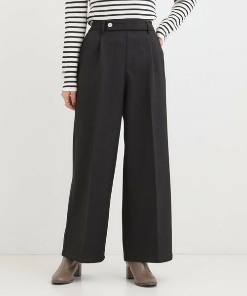 SHOO・LA・RUE / シューラルー パンツ | 【着丈選べる】ウールフィールあったか裏起毛ワイドパンツ | 詳細1