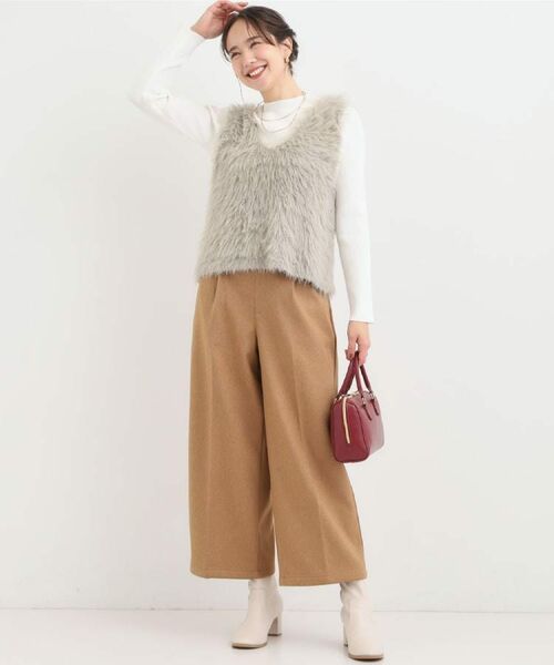 SHOO・LA・RUE / シューラルー パンツ | 【着丈選べる】ウールフィールあったか裏起毛ワイドパンツ | 詳細13