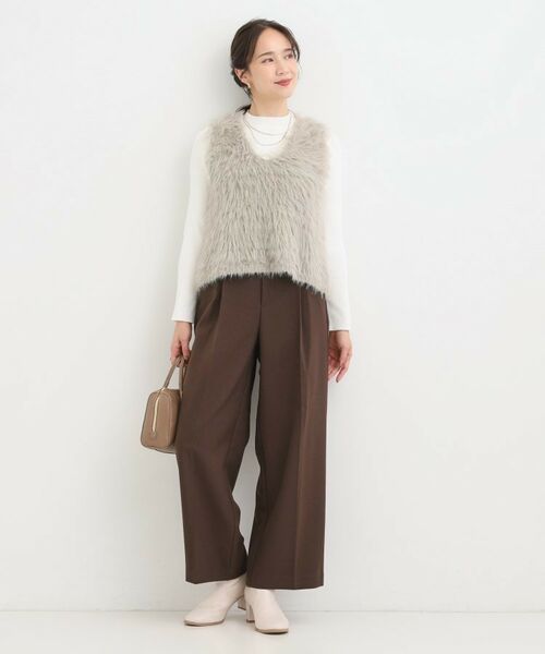 SHOO・LA・RUE / シューラルー パンツ | 【洗える/S-LL/セットアップ可】脚のラインをきれいに魅せる センタープレスワイドパンツ | 詳細3