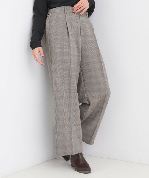 SHOO・LA・RUE / シューラルー パンツ | 【洗える/S-LL/セットアップ可】脚のラインをきれいに魅せる センタープレスワイドパンツ(グレー(212))