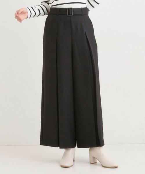 SHOO・LA・RUE / シューラルー パンツ | 【着丈選べる/S-LL】大人のきれいめスタイルに ベルト付きワイドパンツ | 詳細1