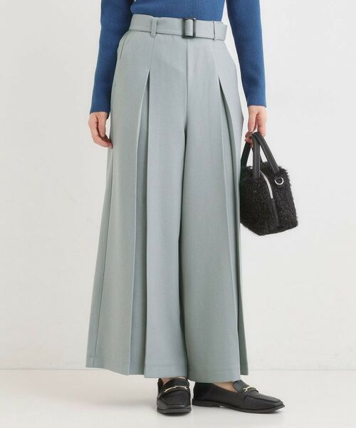 SHOO・LA・RUE / シューラルー パンツ | 【着丈選べる/S-LL】大人のきれいめスタイルに ベルト付きワイドパンツ(グレー(012))