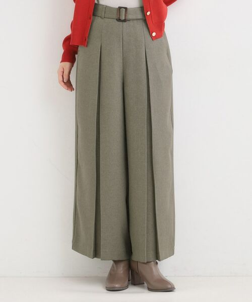 SHOO・LA・RUE / シューラルー パンツ | 【着丈選べる/S-LL】大人のきれいめスタイルに ベルト付きワイドパンツ(モカブラウン(042))
