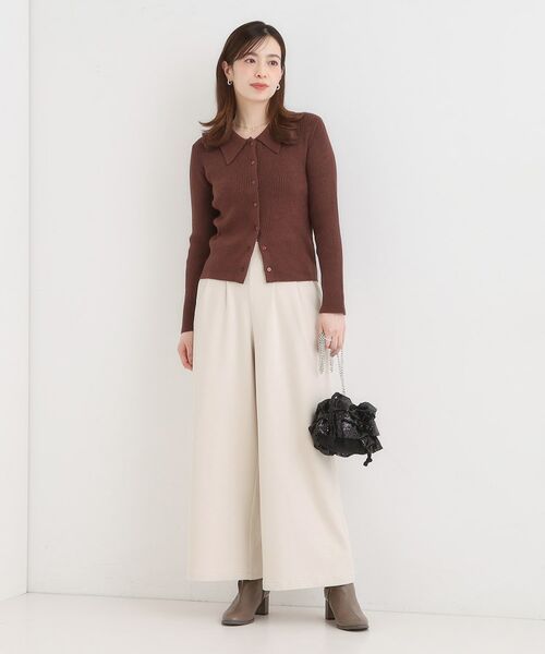 SHOO・LA・RUE / シューラルー ショート・ハーフ・半端丈パンツ | 【着丈選べる】あったかもちもちワイドパンツ | 詳細3