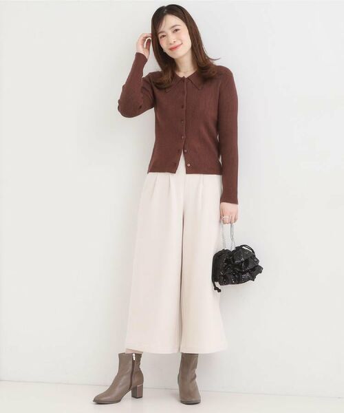 SHOO・LA・RUE / シューラルー ショート・ハーフ・半端丈パンツ | 【着丈選べる】あったかもちもちワイドパンツ | 詳細6