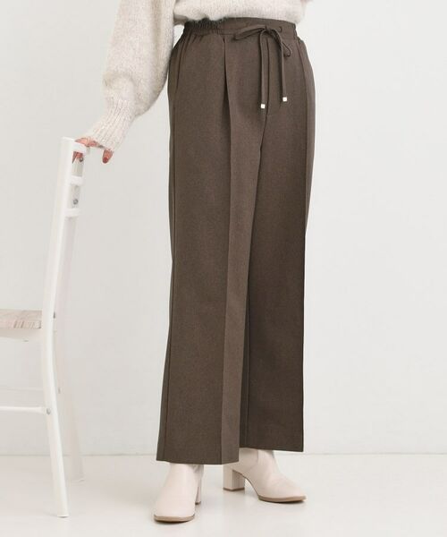 SHOO・LA・RUE / シューラルー パンツ | 【洗濯機可/S-LL】上品シルエットで美しい イージーワイドパンツ(ブラウン(043))