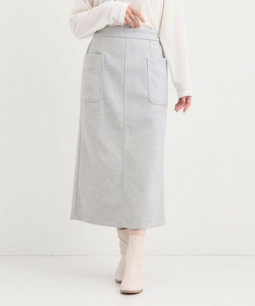 SHOO・LA・RUE / シューラルー ロング・マキシ丈スカート | 【S-LL】あったかすっきり 圧縮ニットナロースカート | 詳細1