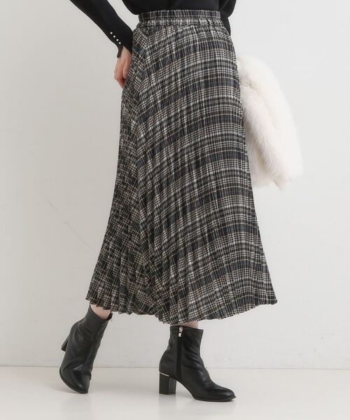 SHOO・LA・RUE / シューラルー ロング・マキシ丈スカート | チェックプリーツスカート(ブラック(219))