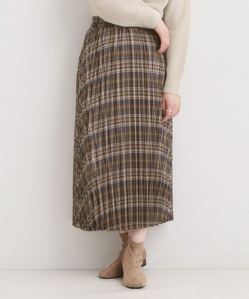 SHOO・LA・RUE / シューラルー ロング・マキシ丈スカート | チェックプリーツスカート(ブラウン(243))