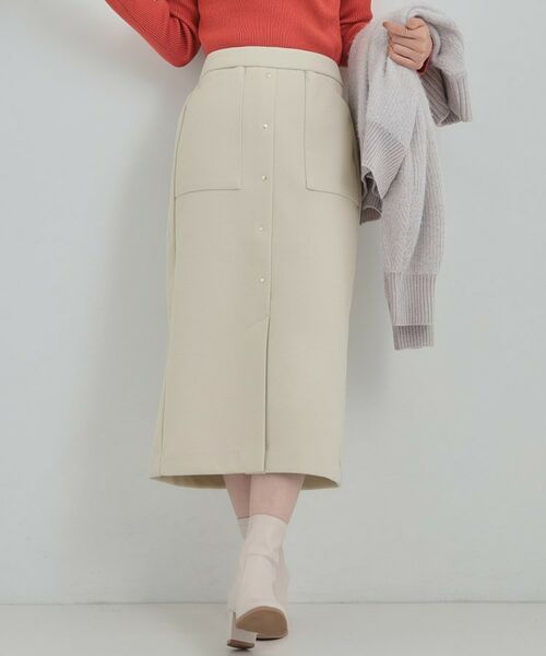 SHOO・LA・RUE / シューラルー スカート | 【S-LL/あったか】すらりときれい見え ベイカー風ナロースカート(アイボリー(004))