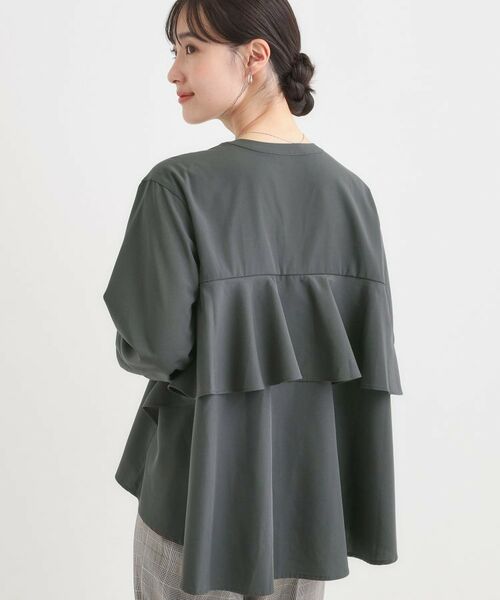 SHOO・LA・RUE / シューラルー シャツ・ブラウス | 後ろフリルシャツ(チャコールグレー(014))