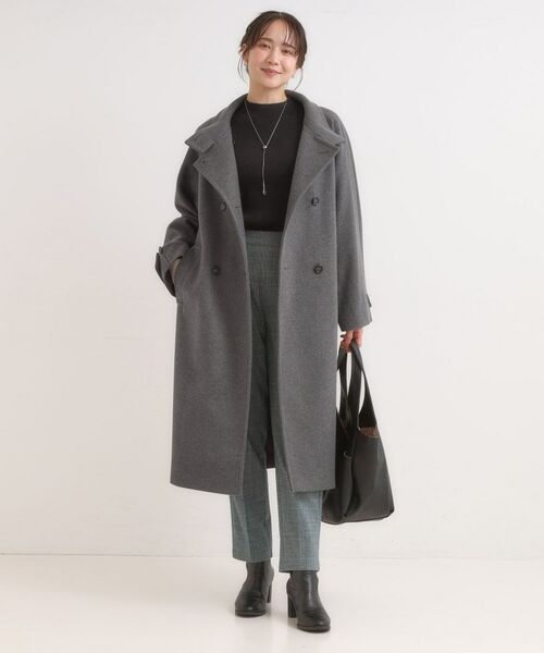SHOO・LA・RUE / シューラルー その他アウター | 【S-LL】大人のきれいめスタイルに ウール調スタンドロングコート | 詳細3