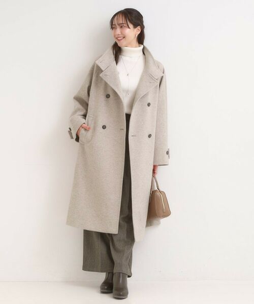 SHOO・LA・RUE / シューラルー その他アウター | 【S-LL】大人のきれいめスタイルに ウール調スタンドロングコート | 詳細9