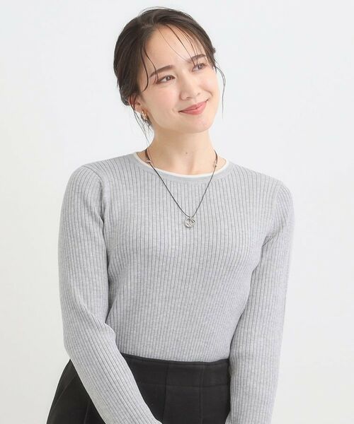 SHOO・LA・RUE / シューラルー ニット・セーター | 【絶妙なゆるピタ/洗濯機可】ちくちくしにくい リブクルーネックやわらかニット【CIRCRIC】 | 詳細17