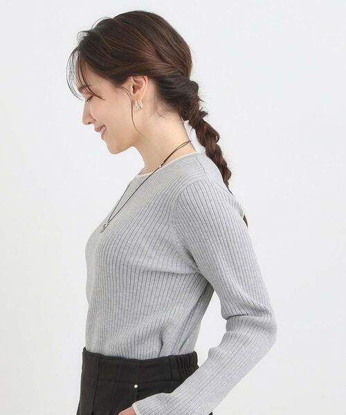 SHOO・LA・RUE / シューラルー ニット・セーター | 【絶妙なゆるピタ/洗濯機可】ちくちくしにくい リブクルーネックやわらかニット【CIRCRIC】 | 詳細18
