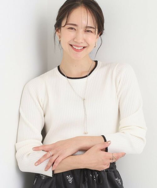 SHOO・LA・RUE / シューラルー ニット・セーター | 【絶妙なゆるピタ/洗濯機可】ちくちくしにくい リブクルーネックやわらかニット【CIRCRIC】(オフホワイト(503))