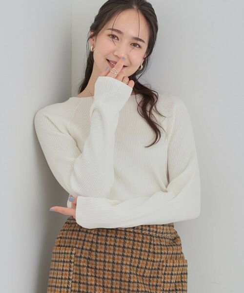 SHOO・LA・RUE / シューラルー ニット・セーター | 【絶妙なゆるピタ/洗濯機可】ちくちくしにくい リブハイネックやわらかニット【CIRCRIC】(オフホワイト(003))