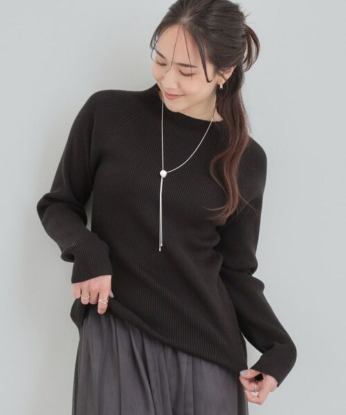SHOO・LA・RUE / シューラルー ニット・セーター | 【絶妙なゆるピタ/洗濯機可】ちくちくしにくい リブハイネックやわらかニット【CIRCRIC】(ブラック(019))