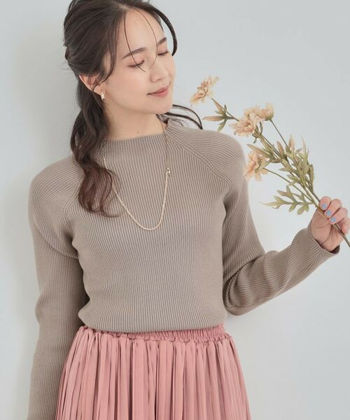 SHOO・LA・RUE / シューラルー ニット・セーター | 【絶妙なゆるピタ/洗濯機可】ちくちくしにくい リブハイネックやわらかニット【CIRCRIC】(ベージュ(052))