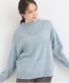 SHOO・LA・RUE / シューラルー ニット・セーター | 【洗濯機可/毛玉レス/S-LL】ミックスケーブル柄ニット