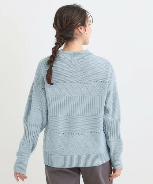 SHOO・LA・RUE / シューラルー ニット・セーター | 【洗濯機可/毛玉レス/S-LL】ミックスケーブル柄ニット | 詳細10
